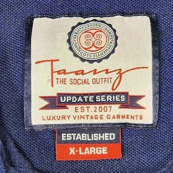 Taanz Men's Summer Polo XL Stripes No Collar Button Henley Type European READ - Picture 4 of 16